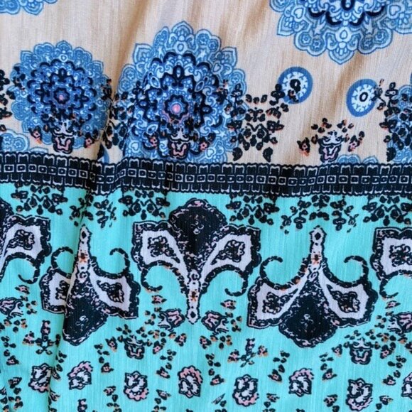 Hang Ups Women's Medallion Pattern Long-Sleeve Mini Dress Size S/M Lightweight - Picture 7 of 7